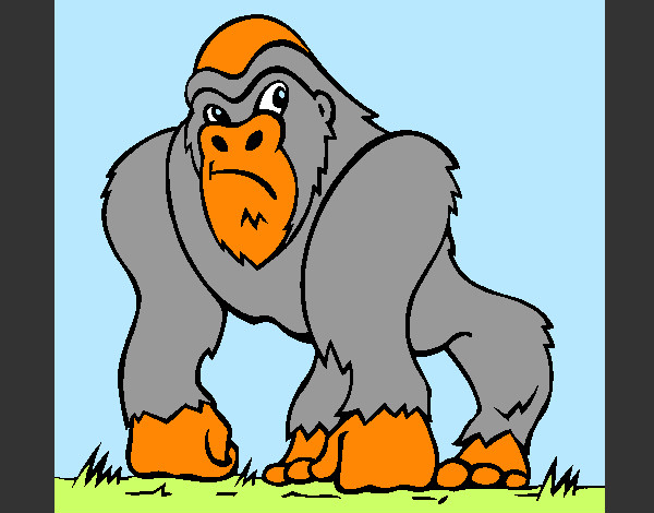 Desenho Gorila pintado por multion