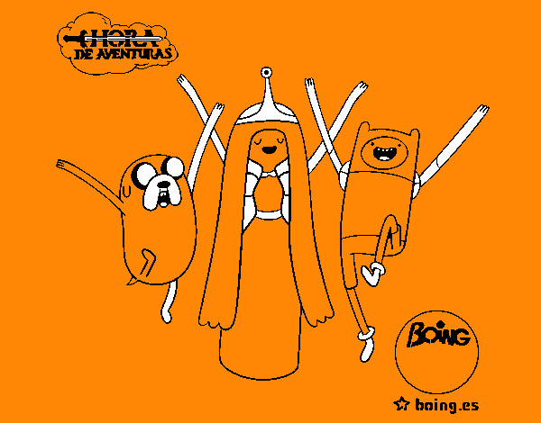 Desenho Jake, Princesa Bubblegum e Finn pintado por isabelucas
