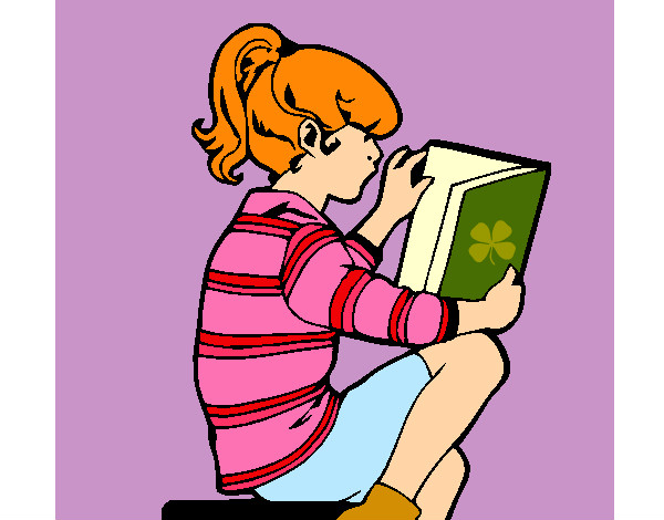 Desenho Menina a ler pintado por ImShampoo