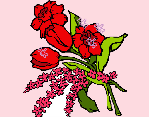 Desenho Ramo de flores pintado por Caah