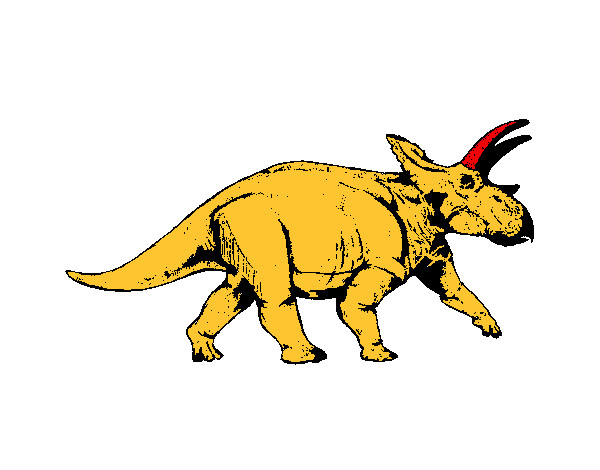 Desenho Tricerátopo pintado por Aliceheito