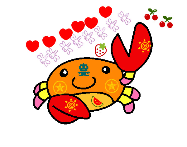 Desenho Acuarel o carangueijo pintado por Nokari