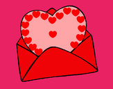 Desenho Coração num envelope pintado por ImShampoo