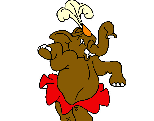 Desenho Elefante a dançar pintado por NICKAME