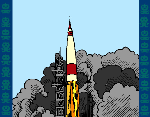 Desenho Lançamento foguete pintado por Bonnie