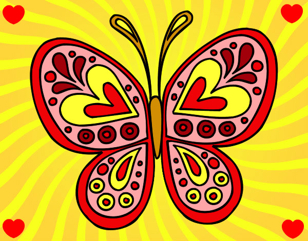 Desenho Mandala borboleta pintado por FabiK