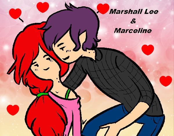Desenho Marshall Lee e Marceline pintado por ImShampoo