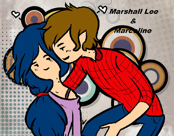 Desenho Marshall Lee e Marceline pintado por Sukalinda