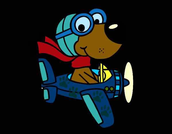 Desenho Cachorro aviador pintado por missmirim