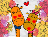 Desenho Girafas amar pintado por missmirim