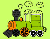 Desenho Locomotiva a vapor pintado por Eduardo3