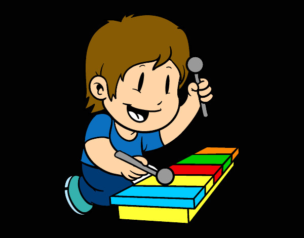 Desenho Menino com xilofone pintado por netan