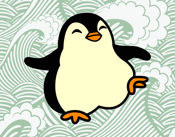 Desenho Pingüim bailarino pintado por netan