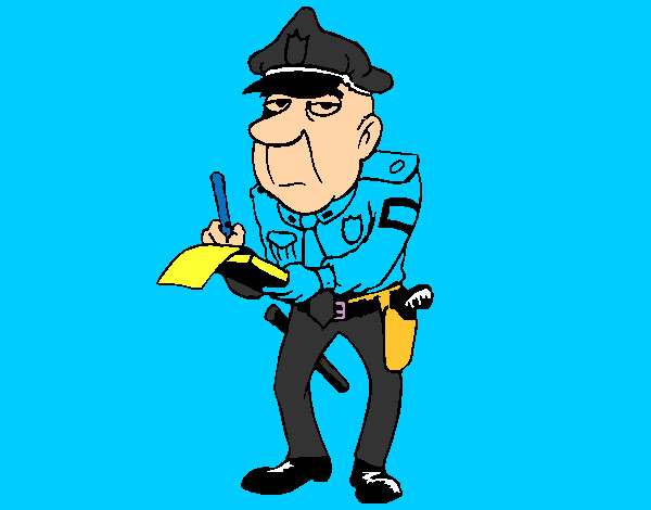 Desenho Polícia a passar multas pintado por vinha0854