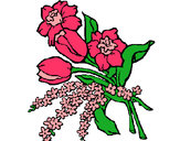 Desenho Ramo de flores pintado por Caah