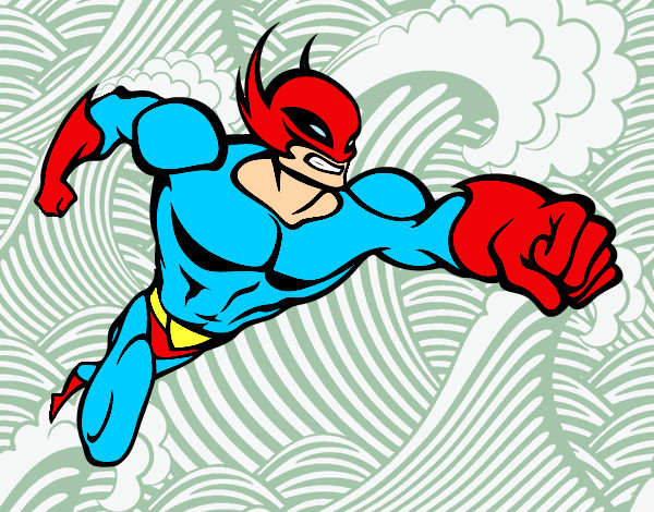 Desenho Super-herói sem uma capa pintado por netan