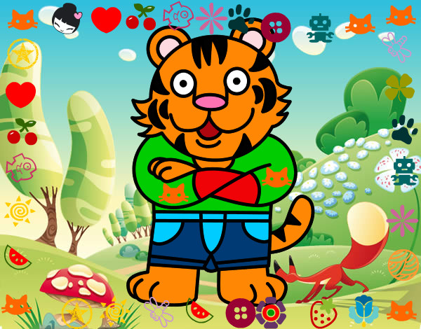 Desenho Tigre vestido pintado por melissa08