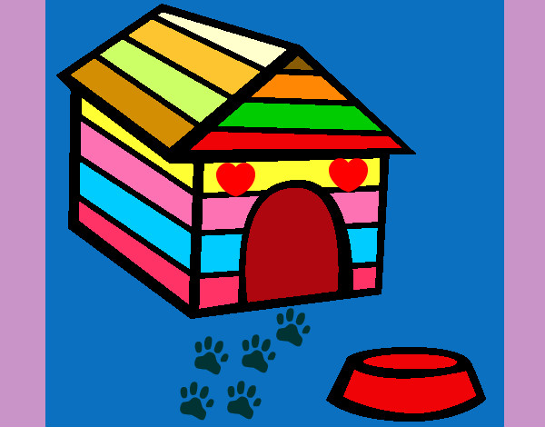 Desenho Cão casa pintado por melissa08