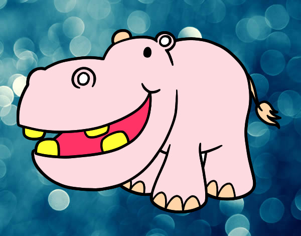 hipopotamo que precisa escovar os dentes