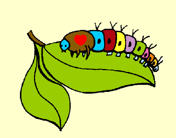 Desenho Larva pintado por diovana