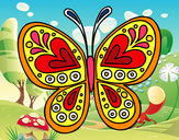 Desenho Mandala borboleta pintado por ALBENISE