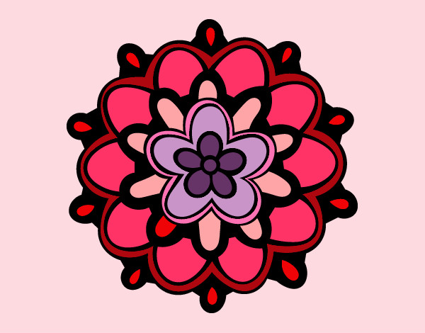 Desenho Mandala com uma flor pintado por abirelag