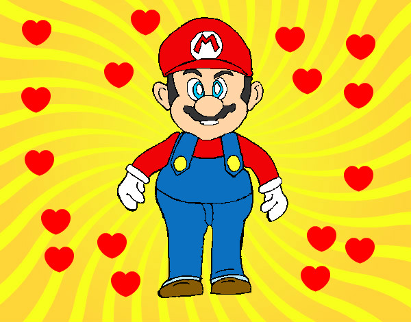 Desenho Mario pintado por kino2406
