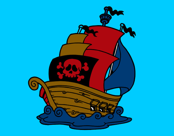 Desenho Navio de piratas pintado por vinha0854