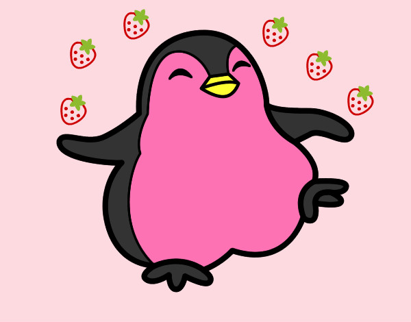 Desenho Pingüim bailarino pintado por aninha2