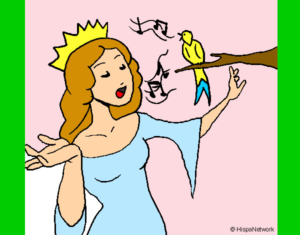Desenho Princesa a cantar pintado por Yasminliso