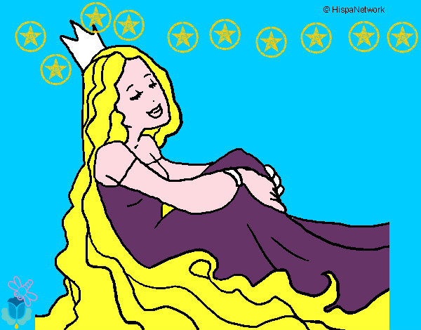 Desenho Princesa relaxada pintado por diovana