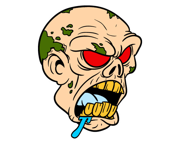Desenho Cabeça de zombie pintado por csada