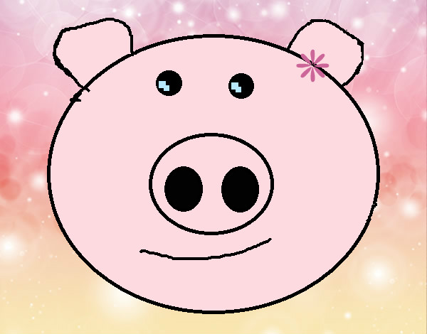 Desenho Cara de porco pintado por Gabi_ap