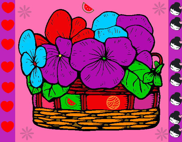 Desenho Cesta de flores 12 pintado por kaylaine
