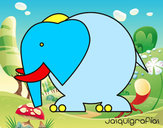 Desenho Elefante grande pintado por LUCCA