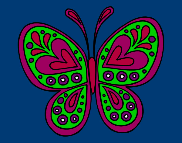 Desenho Mandala borboleta pintado por Cerejinha