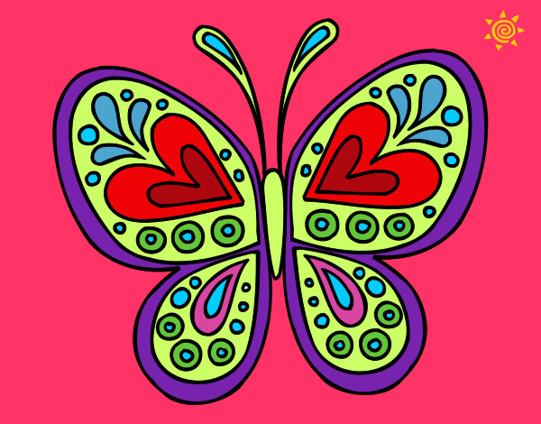 Desenho Mandala borboleta pintado por Renatta