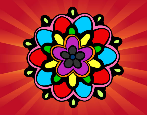 Desenho Mandala com uma flor pintado por kaylaine