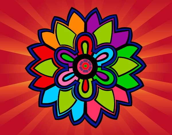 Desenho Mandala em forma flor weiss pintado por kaylaine