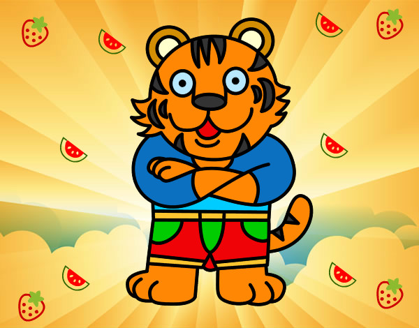 Desenho Tigre vestido pintado por Nokari