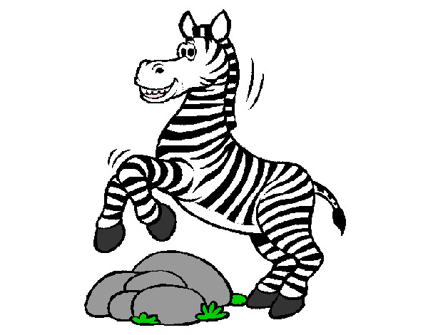 Desenho Zebra a saltar pedras pintado por ReiDavi