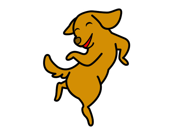Desenho Cão a saltar pintado por giovanabea
