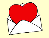 Desenho Coração num envelope pintado por MADONNA