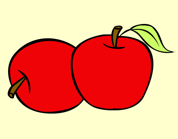 Desenho Dois maçãs pintado por antonieta