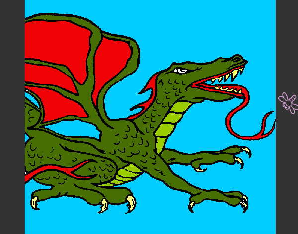 Desenho Dragão réptil pintado por luizinho