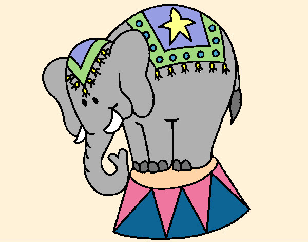 Desenho Elefante a actuar pintado por Améli