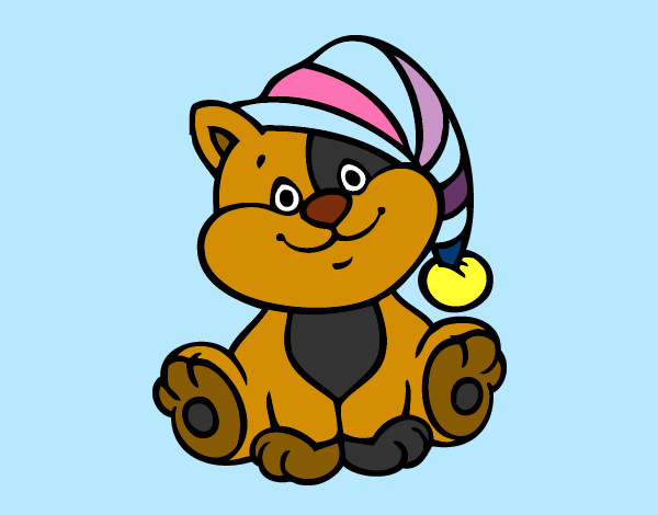 Desenho Gato com chapéu pintado por  p91235