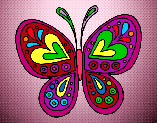 Desenho Mandala borboleta pintado por kaylaine