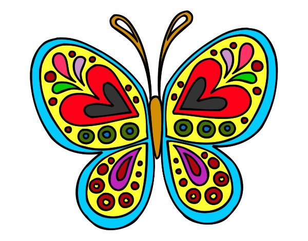 Desenho Mandala borboleta pintado por Res2Gui