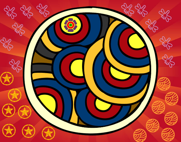 Desenho Mandala circular pintado por Res2Gui
